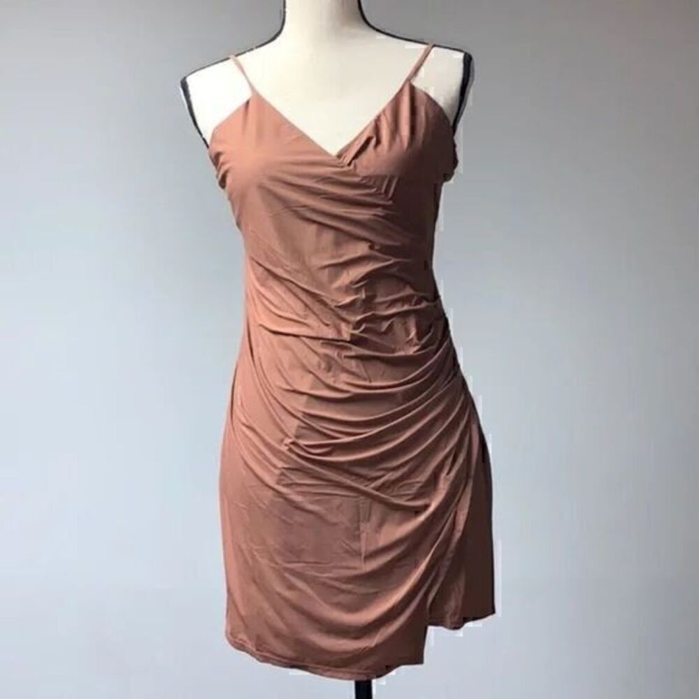 Urban Outfitters Womens Brown Cocoa Cinched Bodycon Sleeveless Mini Dress